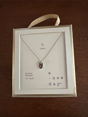🌵 3/$15 a new day Silver Plated 'L' Loyal Pendant Necklace (see description)